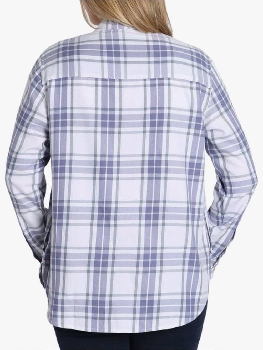 Jachs Girlfriend Plaid Flannel Shirt  Women’s Medium Snap Front Shacket - Picture 3 of 8